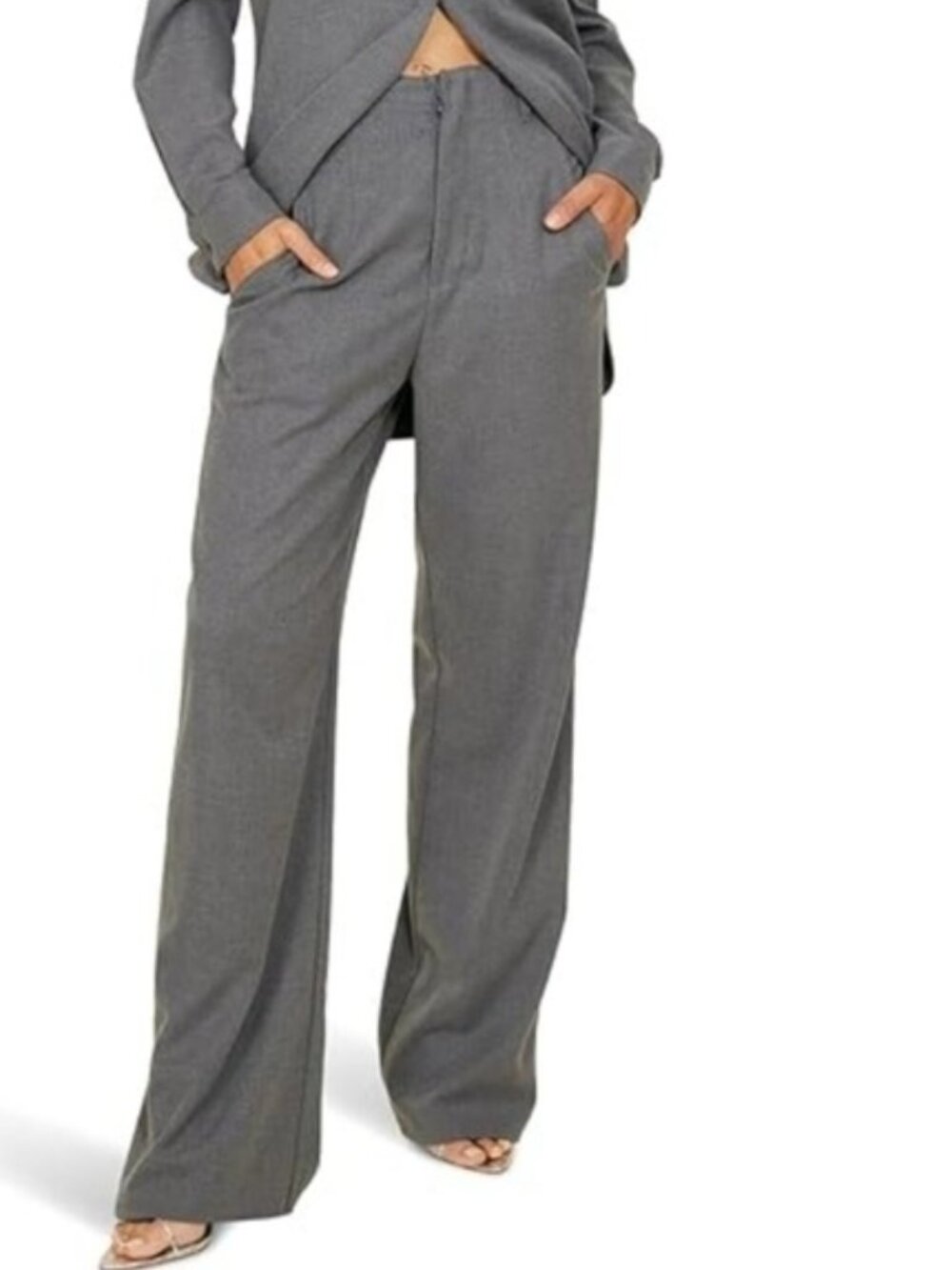 Line & Dot Revolve Bobbie Pant Wide Leg Small New Gray Women's Careerwear